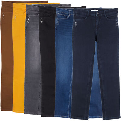 MAC Angela Glamour Stretchjeans Slim Straight Leg Damen Schwarz Blau Grau Braun