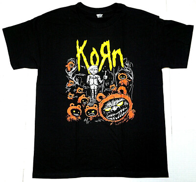 KORN T-shirt Nu Metal Alternative Rock Band Men's Tee 100% Cotton