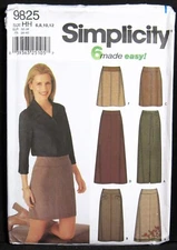 Slim A-line Skirt 3 Lengths Plus 6 8 10 12 Pattern Simplicity 9825 Uncut