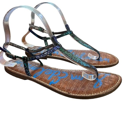 Sam Edelman GIGI Sandals NUDE PATENT Toe Post Thong Women's Sz 6