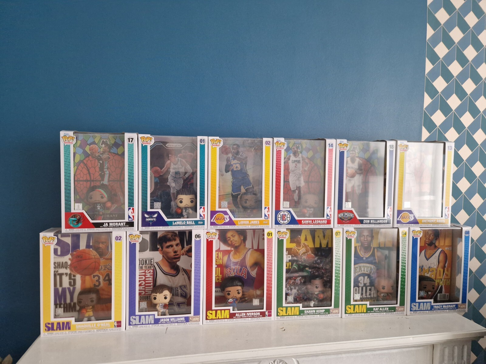 Figurines Pop NBA lot de 12 statuettes en vinyle LeBron James Ja Morant et Shaquille O'Neal