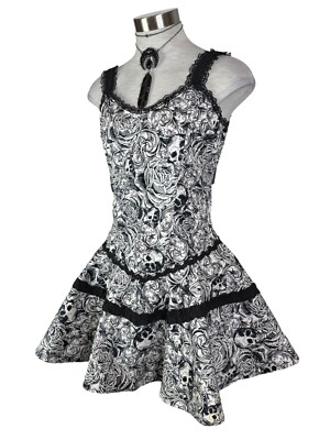 Rare Living Dead Souls Gothic Goth Witch Skull and Roses
