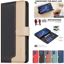 Flip Wallet Case For Motorola Moto G13/G14/G73/G84 5G EDGE 40/50 Leather Cover