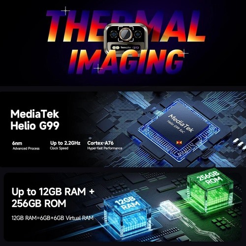 Ulefone 6.78 inch Armor 25T Thermal Imaging 4G Rugged Smartphone 12GB+256GB NFC - 第 10/24 張圖片