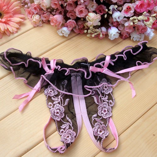 Sexy Women Lace Thong G-string Panties Lingerie Underwear Crotchles T-back - Picture 25 of 30