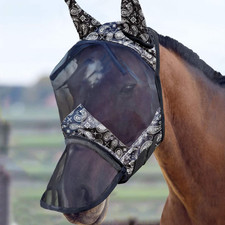 Harrison Howard Lumivista Horse Fly Mask Long Nose with Ears UV Protection for H