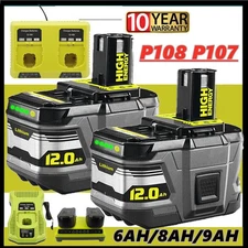 For RYOBI P106 18V One Plus High Capacity Lithium 6.0Ah Battery OR Charger