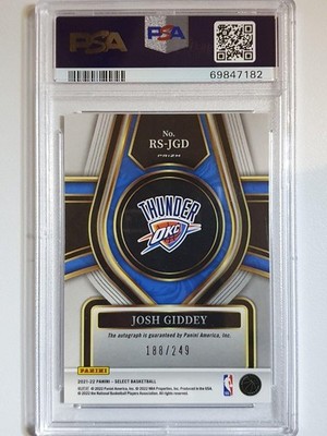 2021 Select Josh Giddey AUTO SILVER /249 Rookie Signatures - PSA 9