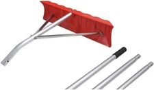 Extreme Max 5600.3262 Poly Roof Rake with 23" Blade,Red 16' Length, Red 