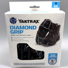Yaktrax Black Diamond Grip Ice Snow Cleats MEDIUM Men 6.5-9 Women 7.5-10 NEW