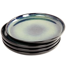 Ceramic Salad Plates Set 9.8 Inch Large Dinner Plates Set Of 4 For Main Course S