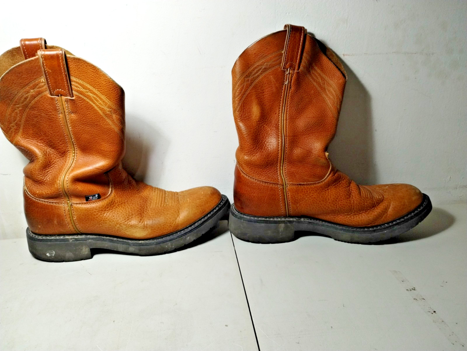 Justin Men's Round Toe Cowboy Roper Boot Brown 9.5 D #4866 Mid-Calf