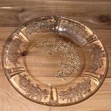 6 DINNER PLATE PINK DEPRESSION OVAL 9" Vtg Federal Glass Sharon Federal Glass