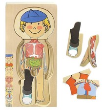Kidzlane Boy Wooden My Body Puzzle for Toddlers and Kids - 29 Piece Boys Anat