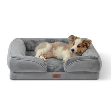 Bedsure Orthopedic Dog Bed Medium Size Dogs - 28"l X 23"w X 6.5"th, Grey