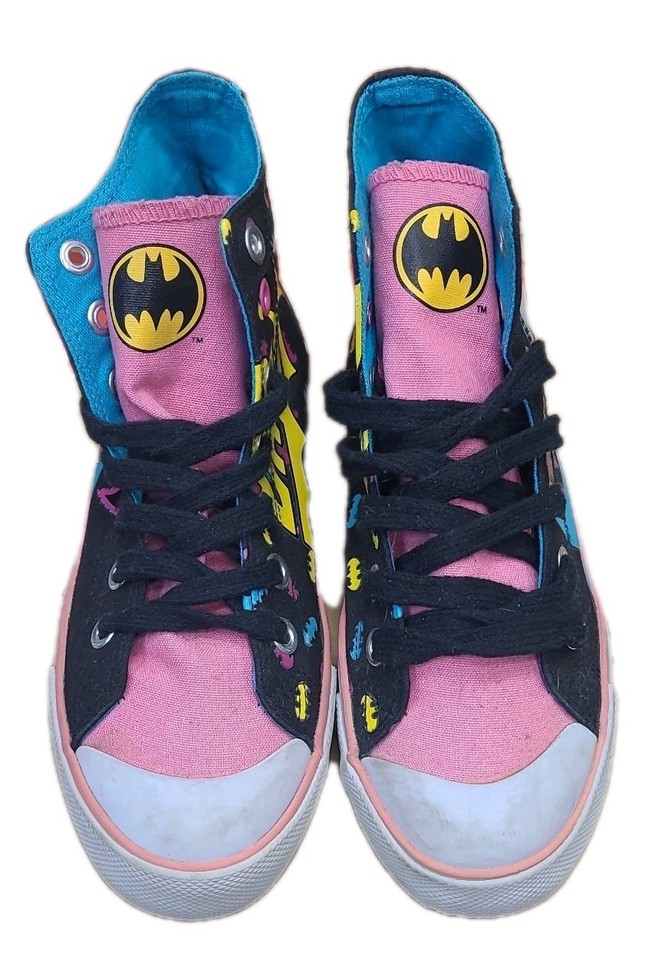 DC Comics Girls Shoes SZ 6 Batgirl Batman Superhero Lace Up Hi Top ...