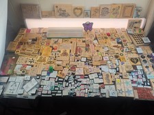 Lot Of 200 Wood Rubber Ink Stamps Various For Crafts, Scrapbooking And More