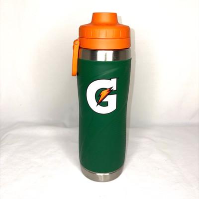 Gatorade Premium Stainless Steel Water Bottle 26 oz Green Orange Sports Hydrate