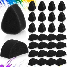 24 Pcs Black Face Paint Sponges Petal Oval Semicircular Makeup Sponges