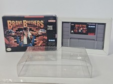 Brawl Brothers Super Nintendo SNES Box, Game Cartridge, + Protector (No Manual)