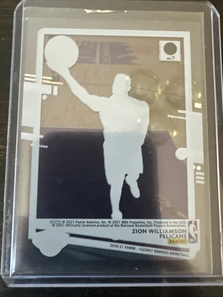 2020-21 Panini Clearly Donruss Gold #7 Zion Williamson New Orleans Pelicans NBA - Image 2 of 2