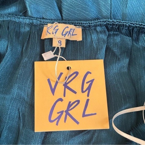 Maxi Vestido VRG GRL Au Revoir Corte Sesgado en Azul Cobalto Talla 4 - Imagen 10 de 12