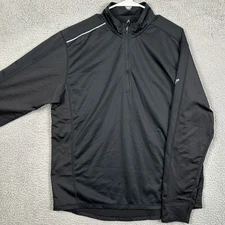 Eastern Mountain Sports Sweatshirt Pullover Men Large Black Quarter Zip Athletic