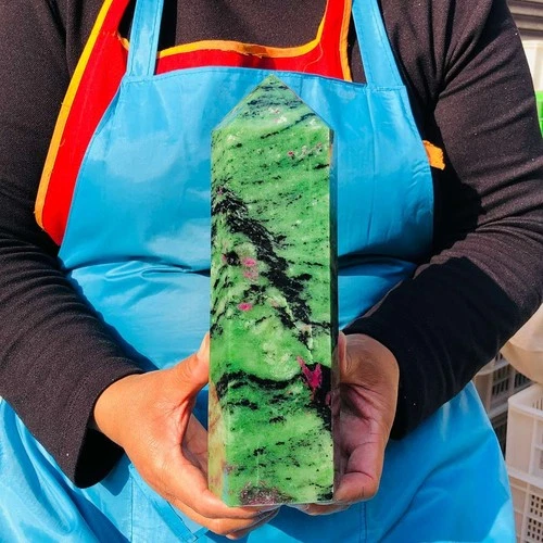 5.25 LB Natural Ruby Zoisite Crystal Tower Healing Obelisk Gem Stone 4906