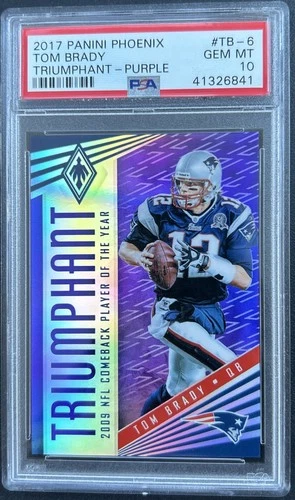 2017 PANINI PHOENIX TRIUMPHANT PURPLE #TB-3 TOM BRADY #/75 🔥POP 7🔥 PSA 10