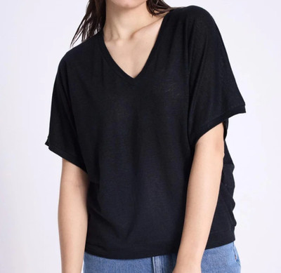 NotShy Cashmere Paris Women's Sophia Loose Fit T-Shirt Tee Black Size XS/S NWT