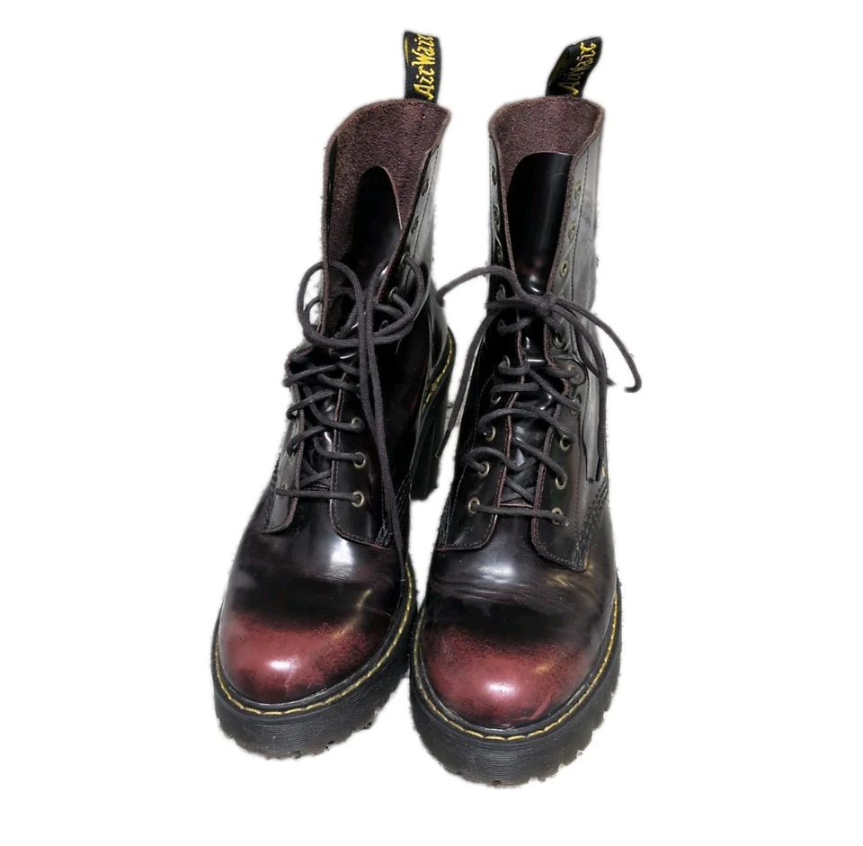 Botas de Tacón Dr Martens Kendra Rojo Cereza Arcadia Cuero Talla 10 En muy buen estado raras Documentos Foto 2 de 4