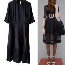 Celine Phoebe Philo 2012 Lookbook Black Semi Sheer Structured Dress 38