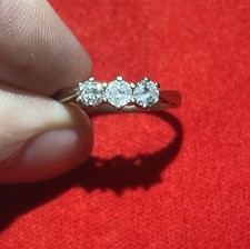 Antique 9ct gold and diamond ring stunning 0.5 diamond gold ring 375 very nice 