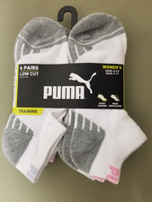 New Puma Womens 6 Pair Cushioned Low Cut Socks.