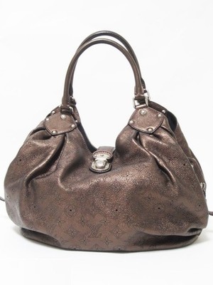 Louis Vuitton Mahina L Shoulder Bag punching leather bronze Mordre