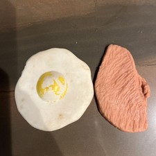 Vintage 1980 NASTA Food Realistic Rubber Feel - Steak  Egg Play Pretend Food