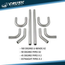 8pcs 2.5od Diy Custom Exhaust Tubing Mandrel Pipe Stainless Steel Universal Kit