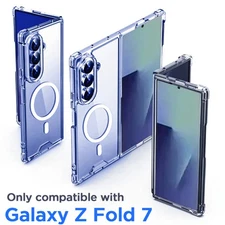 For Samsung Galaxy Z Fold 7 Clear Magnetic Case Shockproof MagSafe Phone Cover