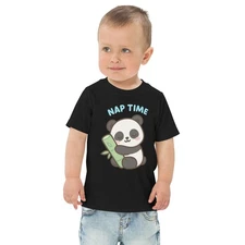 Nap Time Panda T-Shirt, Kawaii Baby Animal Graphic Tee, Gift for Kids