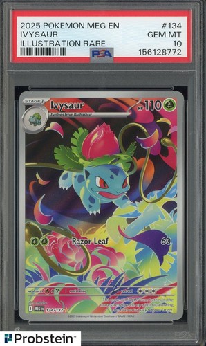 2025 Pokemon MEG EN Illustration Rare #134 Ivysaur PSA 10 GEM MINT