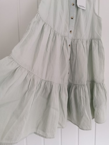 M&S Mädchen reine Baumwolle Denim Stufenkleid, Alter 9-10, hellblau - Bild 2 von 8