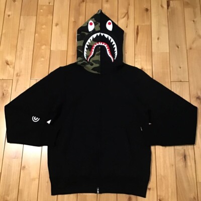 BAPE × PUSHA-T Shark full zip hoodie Black A Bathing Ape Size M | eBay