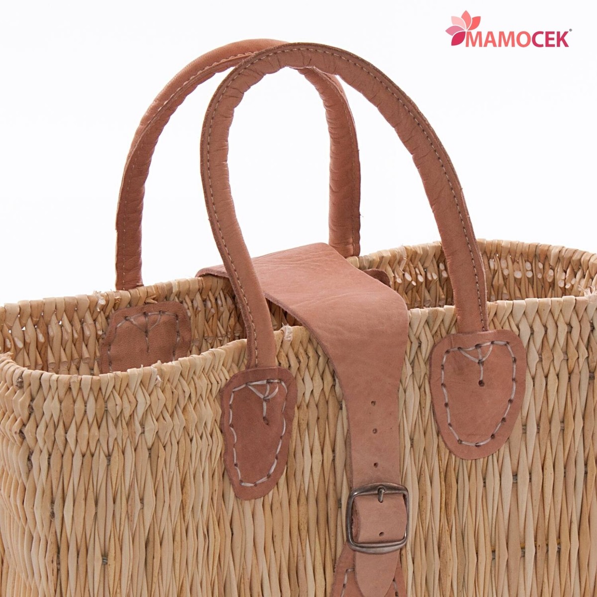 BORSA Coffa donna paglia giunco vimini 30x15 h20 fibbia pelle