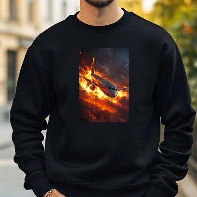 Flugzeug brennt Sweatshirt Kuschelig und Perfekt für jeden Anlass Sbis4XL