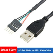 USB-A 2.0 Male to DuPont 5Pin Male USB header PCB Motherboard Cable 30cm 50cm