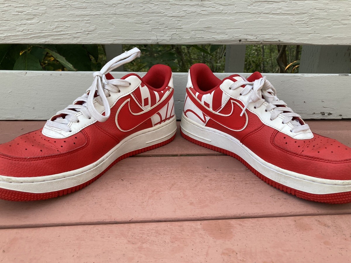 Nike 823511-608 Air Force 1 Low Logo University Red Shoes Sneaker