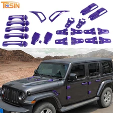 37PCS Full Set Exterior Cover Trim Kit For Jeep Wrangler JL 4-Door 2018+ Purple