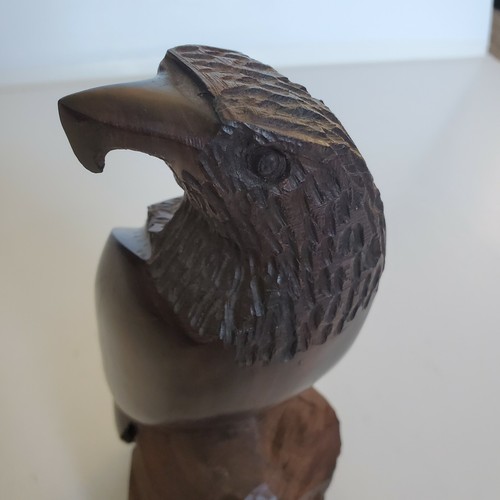 Mid Century Wooden Eagle- Hand Carved statue, decor - Picture 3 of 10