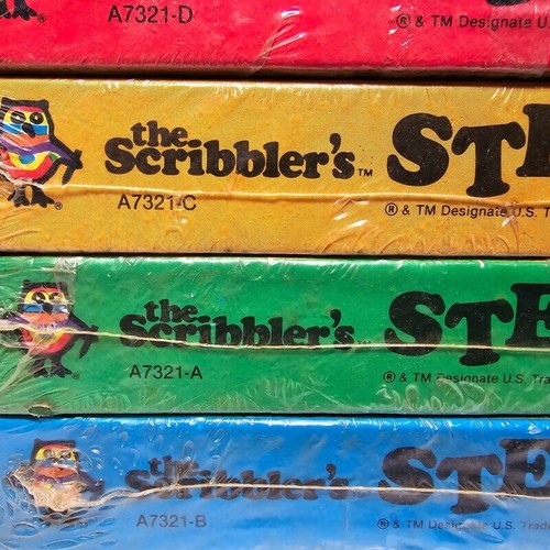 4 The Scribbler’s Dinosaurs, Big & Little ABC, Zoo, Storybook Stencils 80's Vtg - Picture 10 of 12