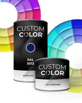 Custom Color 2K Autolack hochglänzend 1,5Liter Set RAL 5013 Kobaltblau Acryl